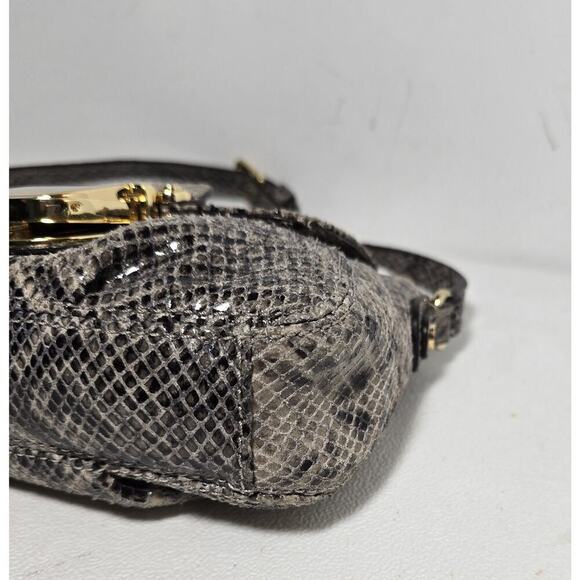 Michael Kors Charlton Crossbody Snakeskin Leather Buckle Adjustable Strap Small - Picture 6 of 13